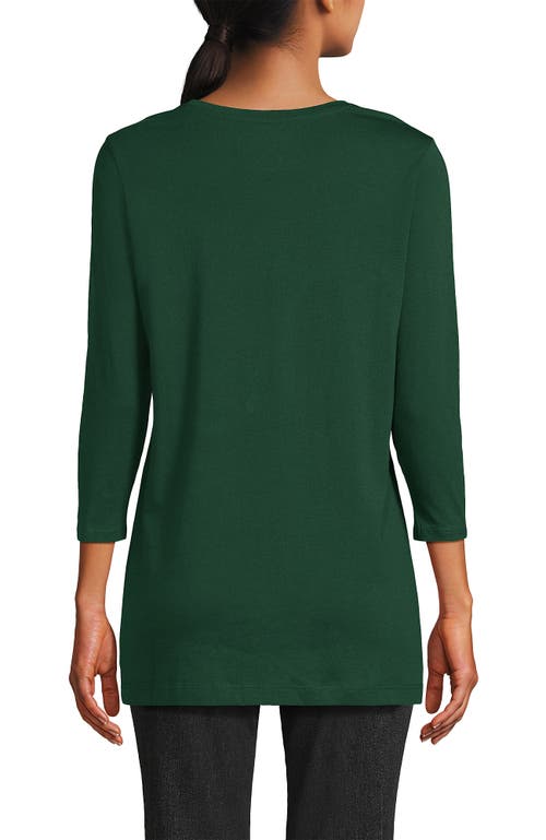 Lands' End 3/4 Sleeve Cotton Supima Tunic In Green