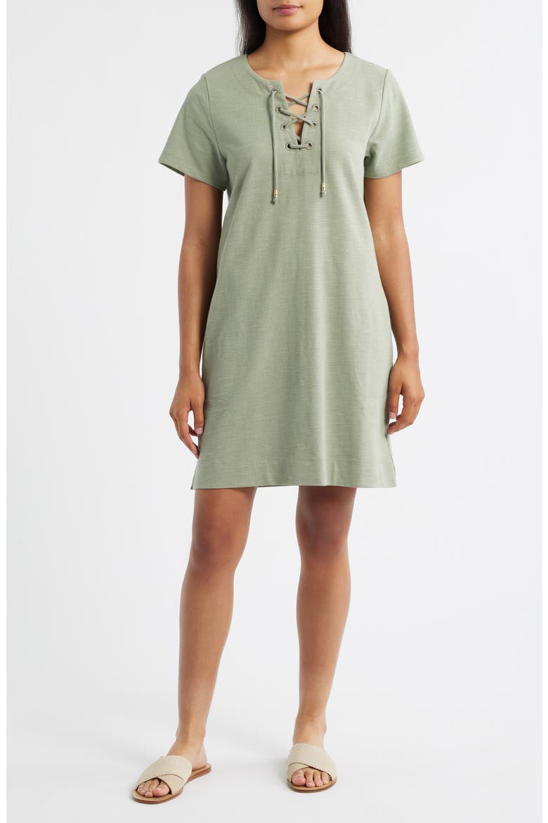 Sunset Harbor Short Sleeve Sundress, Main, color, MARJORAM