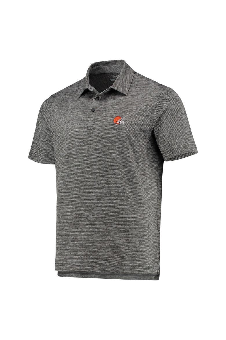 Men's Vineyard Vines Charcoal Cleveland Browns Destin Stripe Sankaty Polo, Alternate, color, Charcoal