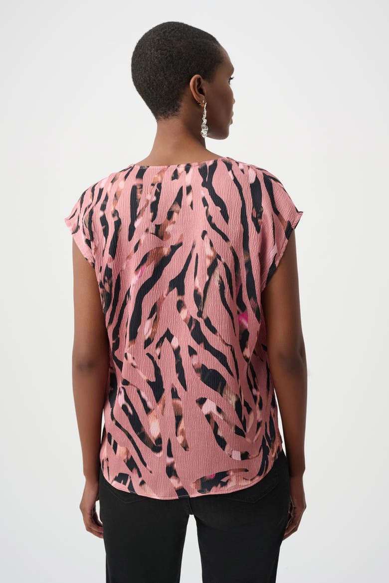 Textured Satin Animal Print Boxy Top, Alternate, color, Pink/Multi