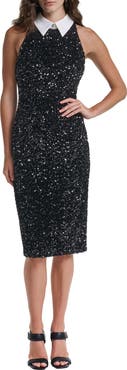 KARL LAGERFELD PARIS Sequin Cocktail Sheath Dress