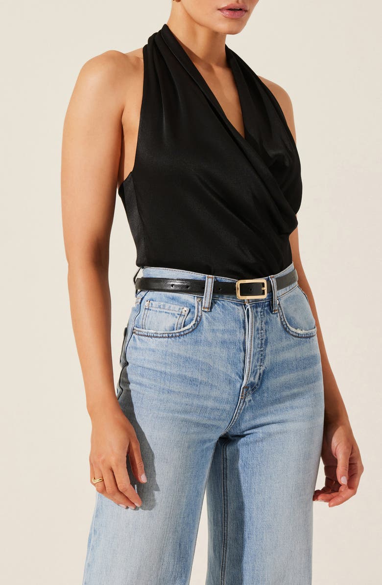 ASTR the Label Draped Satin Halter Top, Main, color, 
