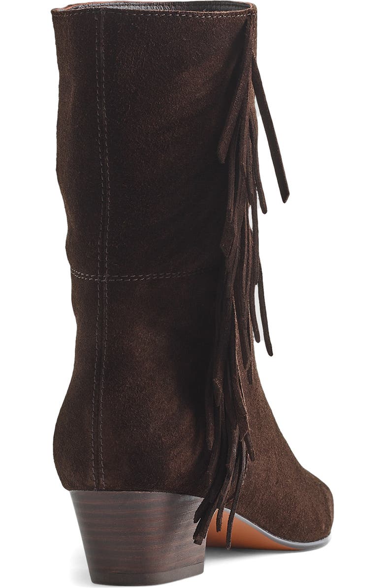 Madewell The Lexie Fringed Ankle Boot, Alternate, color, Dark Carob