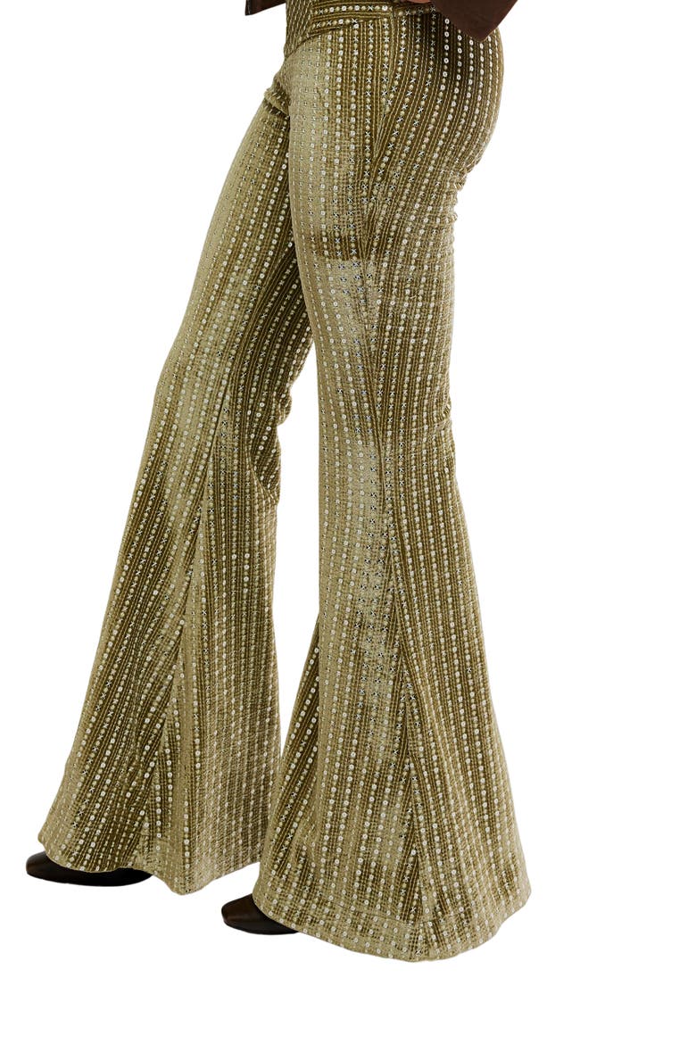 Start Me Up Flare Velvet Pants, Alternate, color, MOSSTONE