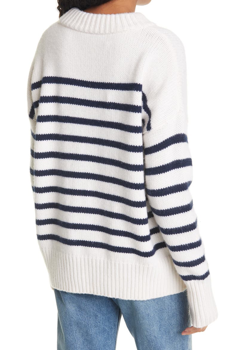 Marin Wool & Cashmere Sweater, Alternate, color, CREAM/ NAVY