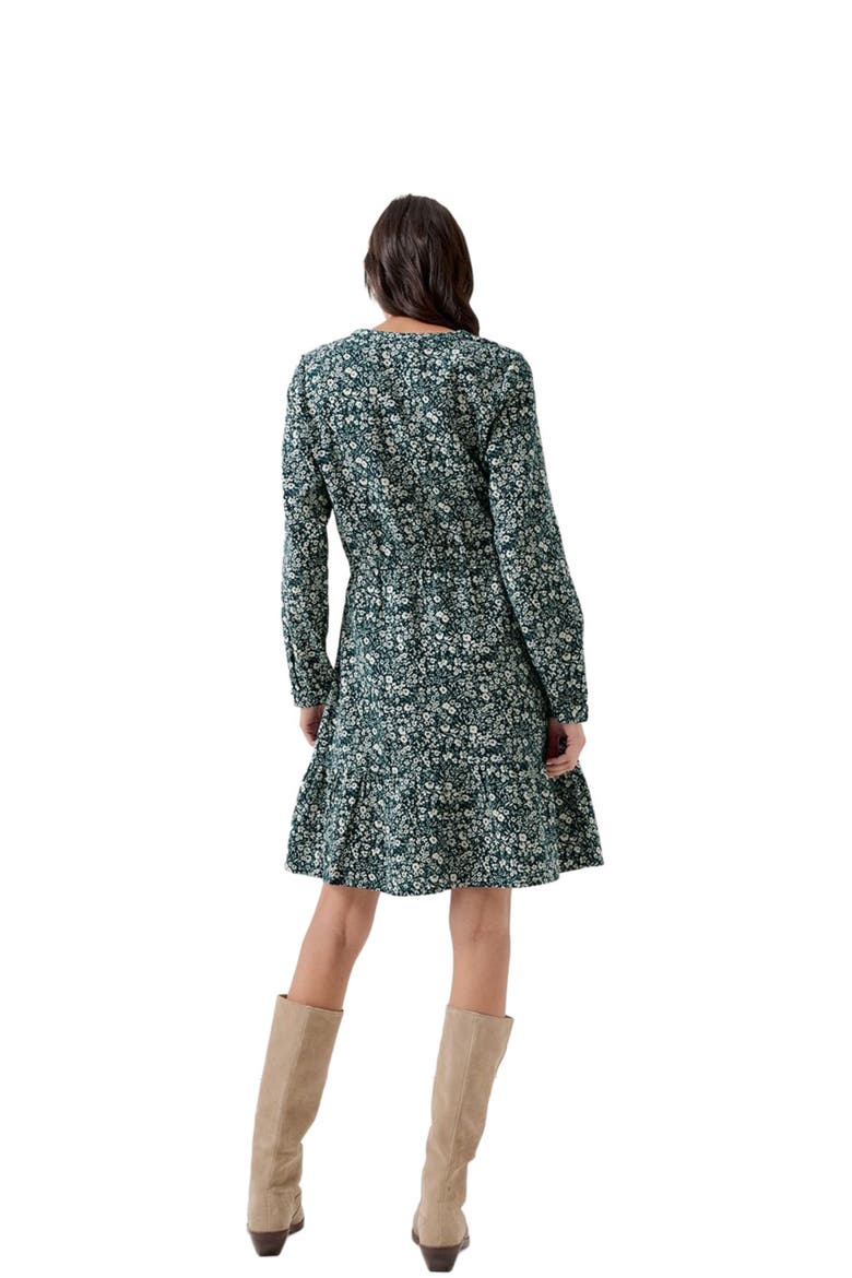 Organic Cafe Crepe Tiered Dress, Alternate, color, Celestial Prairie Floral