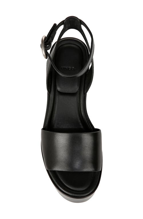 Vince Women's Phillipa Leather Platform Ankle Strap Sandals In Black