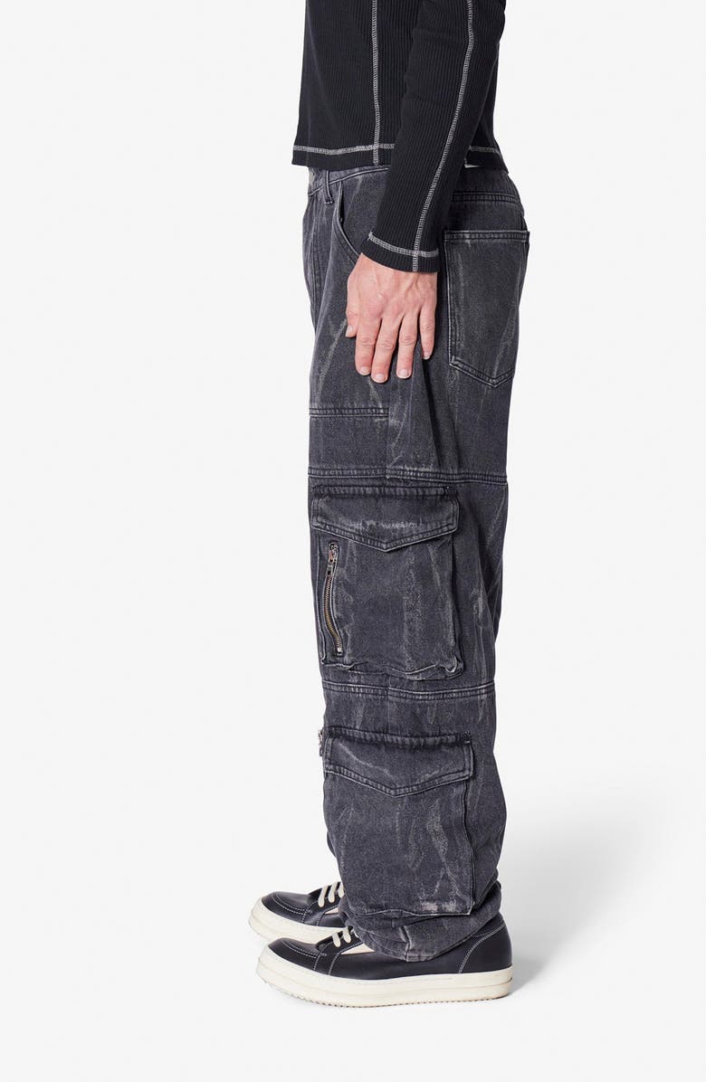 mnml Ultra Baggy Cotton Cargo Pants, Alternate, color, Washed Black