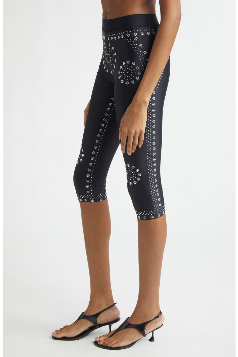 Mantra Print Cycling Capri Leggings, Alternate, color, BLACK BLK