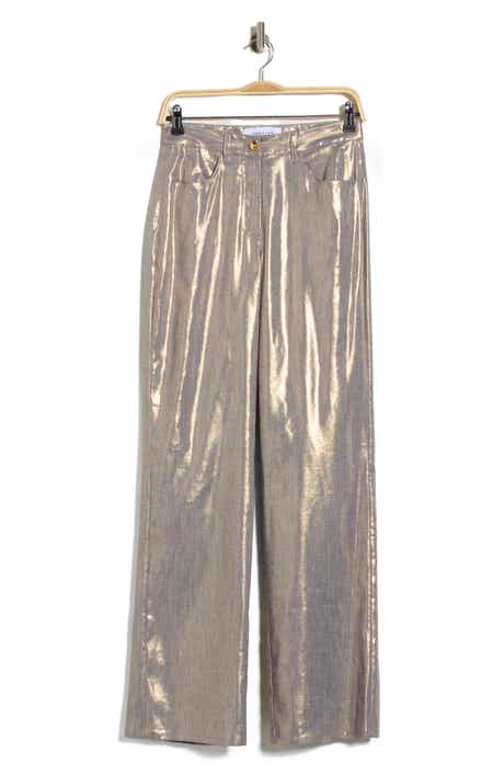 Larissa Linen Blend Metallic Pants