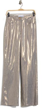 Derek Lam 10 Crosby Larissa Linen Blend Metallic Pants