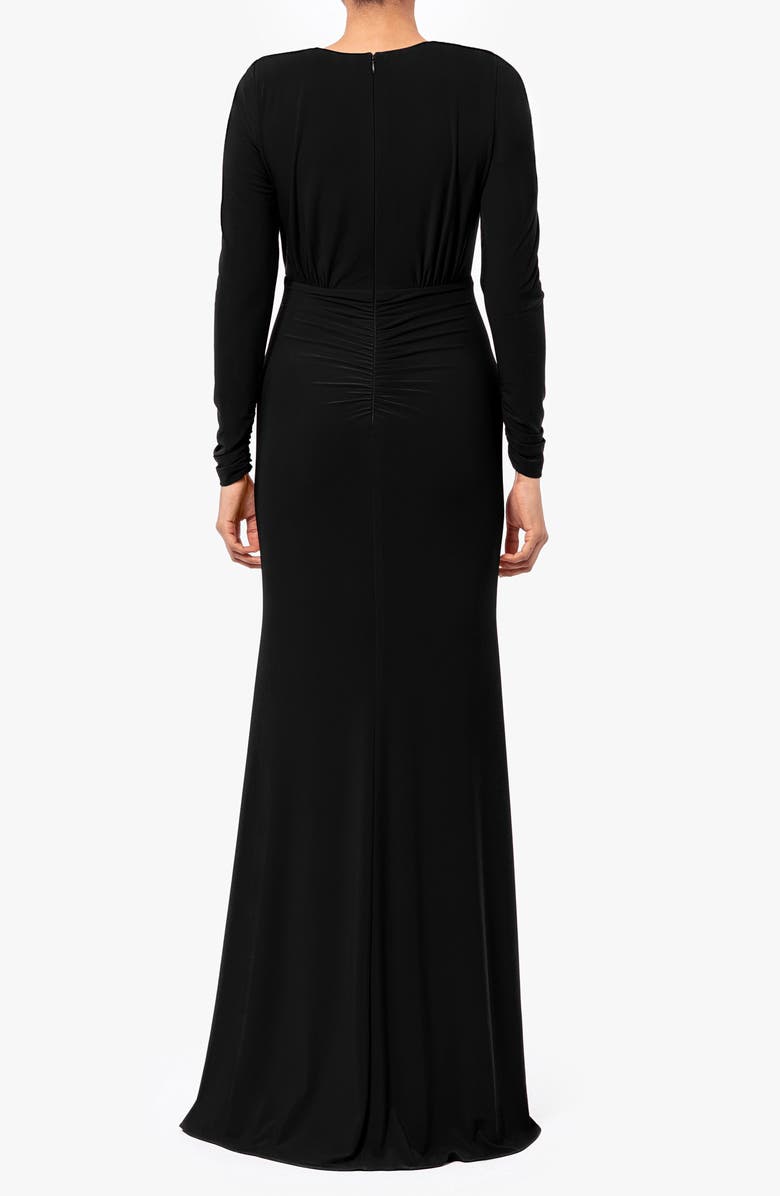 Betsy & Adam Ruched Long Sleeve Sheath Gown, Alternate, color, 
