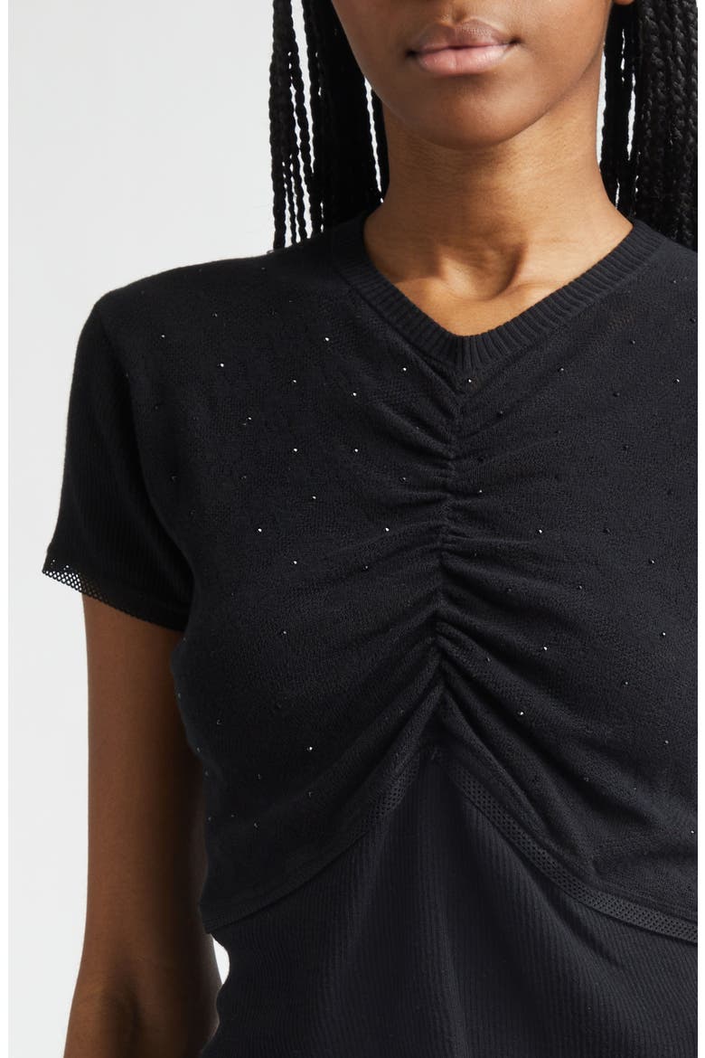 Girly Crystal Rib Cotton Sweater, Alternate, color, BLACK