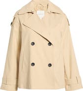 Avec Les Filles Double Breasted Short Trench Coat