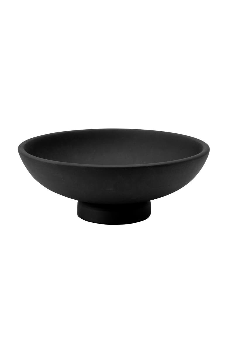 Storied Home Mango Wood Footed Bowl, Black, Main, color, Black
