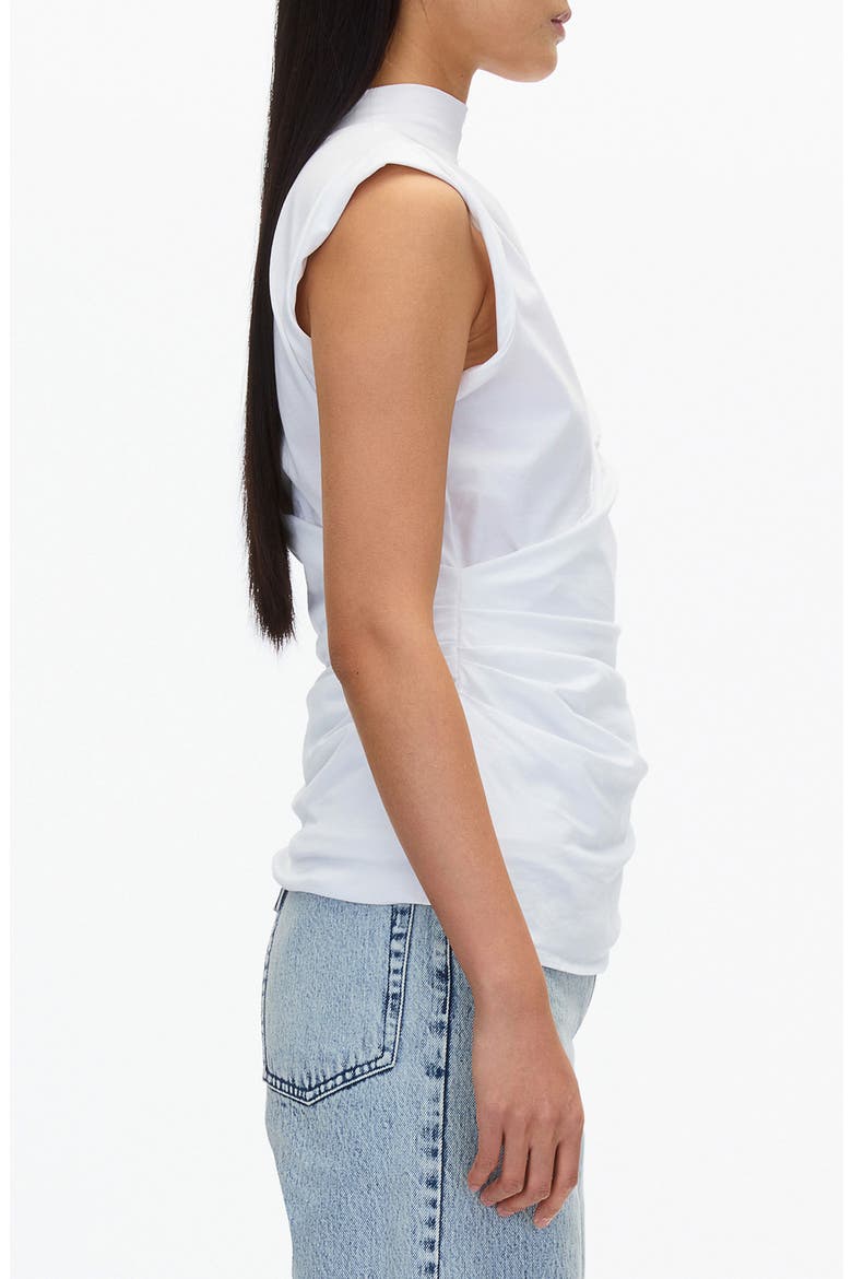 Draped Mock Neck Tank, Alternate, color, WHITE