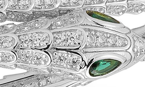 Chloe & Madison Chloe And Madison Snake Cubic Zirconia Pavé Bypass Bangle Bracelet In Metallic