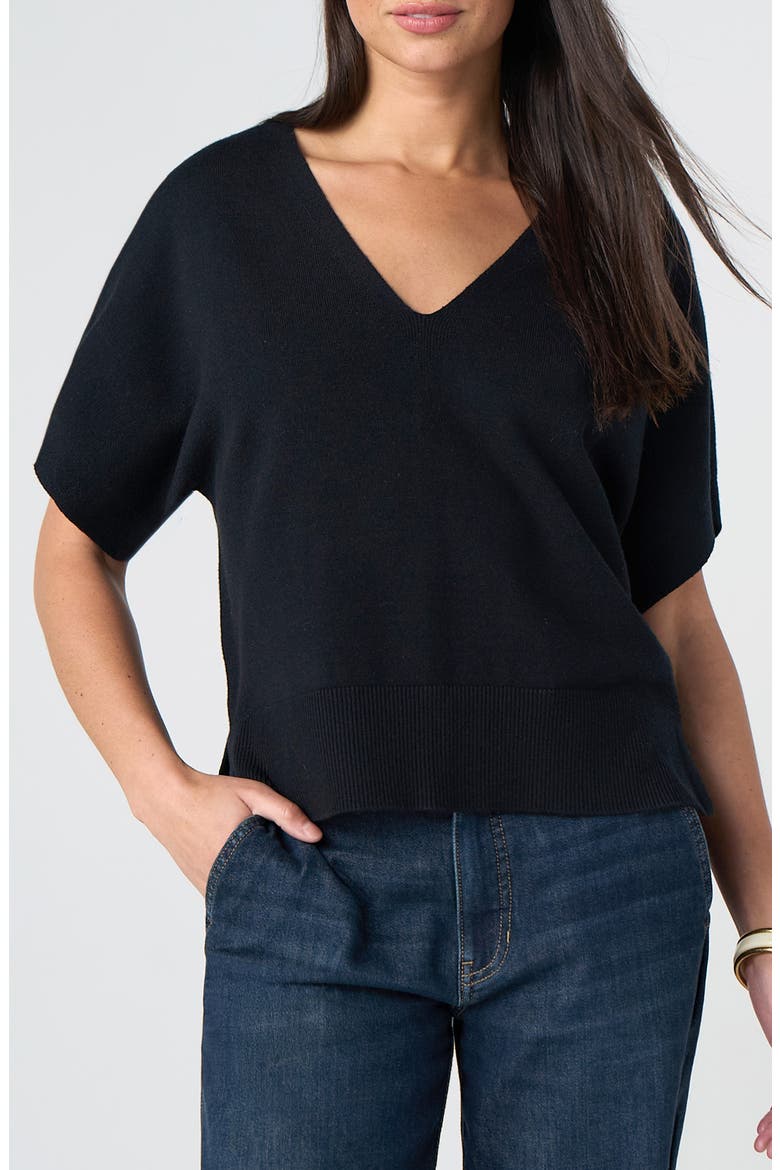 V-Neck Dolman Pullover, Main, color, BLACK