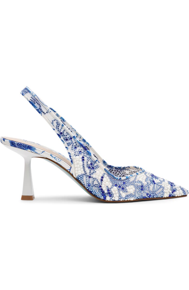 Betsey Johnson Clark Slingback Pump, Alternate, color, White/ Blue Floral