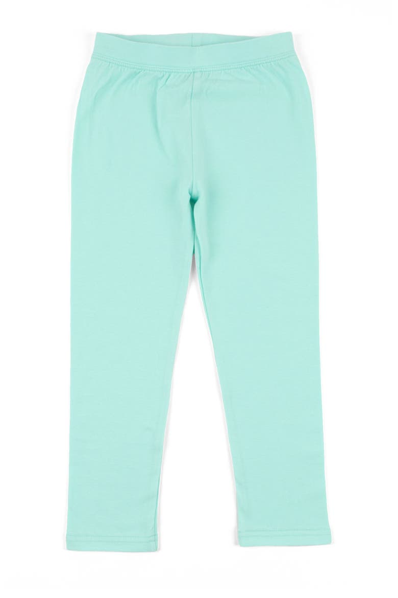 Girls Cotton Leggings, Solid Colors, Main, color, AQUA