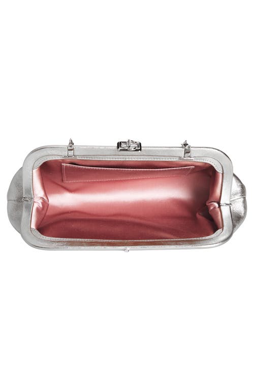 Jimmy Choo Skylar Frame Metallic Leather Clutch Bag