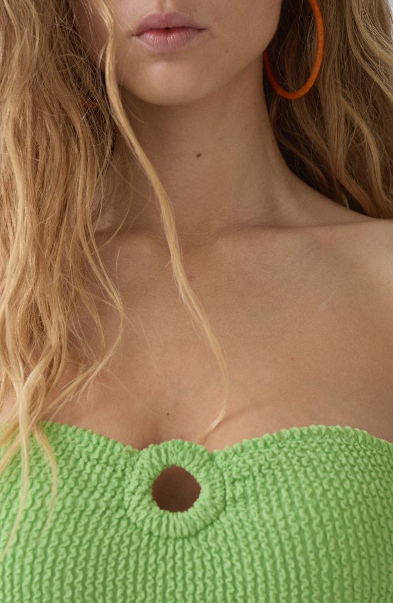 MANGO O-Ring Strapless One-Piece Swimsuit, Alternate, color, 