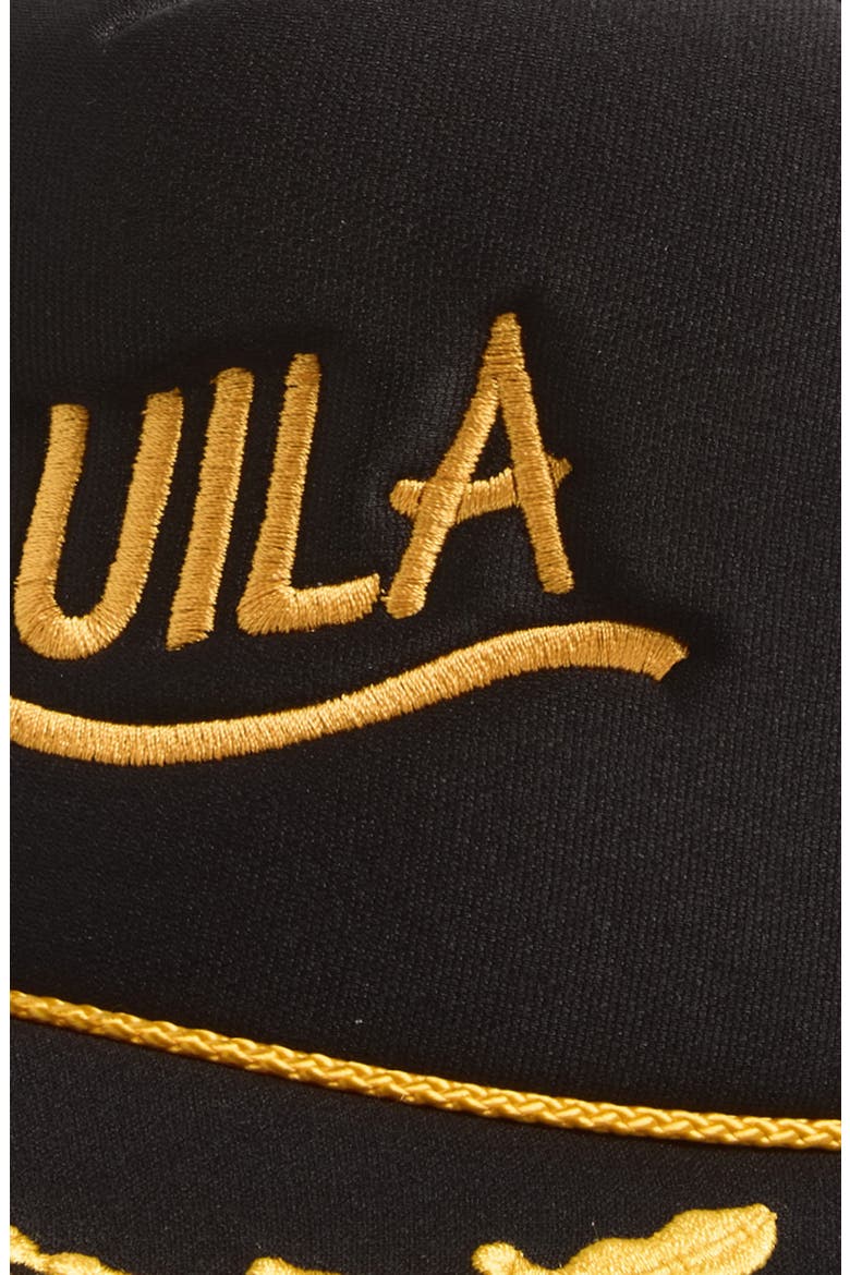 Tequila Snapback Trucker Hat, Alternate, color, CAPTAIN BLACK/ GOLD