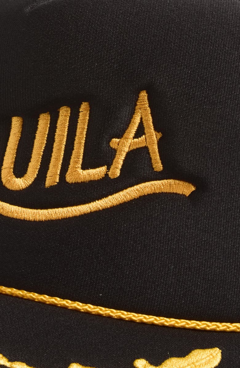 Local Beach Tequila Snapback Trucker Hat, Alternate, color, Captain Black/ Gold