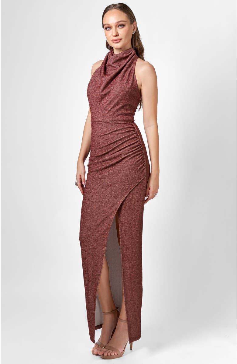 Bariano Allie High Neck Cowl Maxi, Alternate, color, Mocha