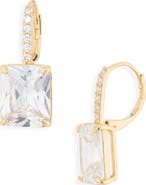 Nordstrom Crystal Square Pavé Leverback Earrings