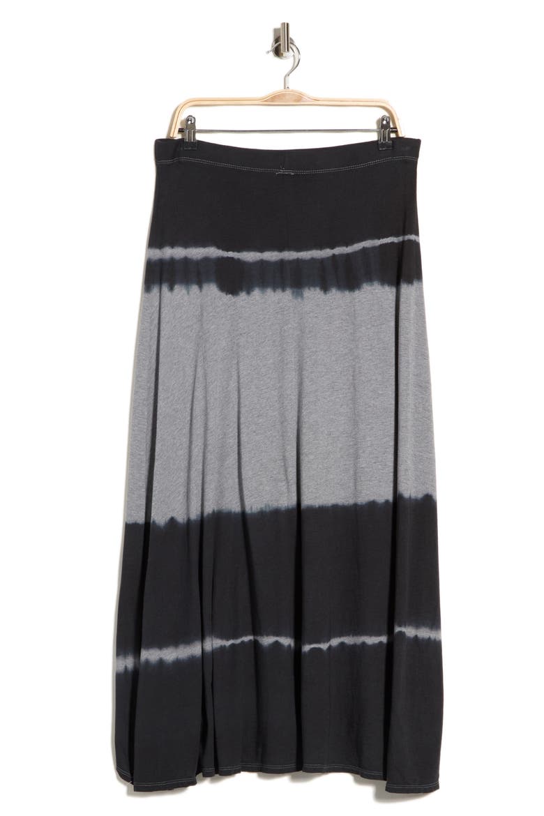 Slit Maxi Skirt, Alternate, color, BLACK/ GREY TIE DYE