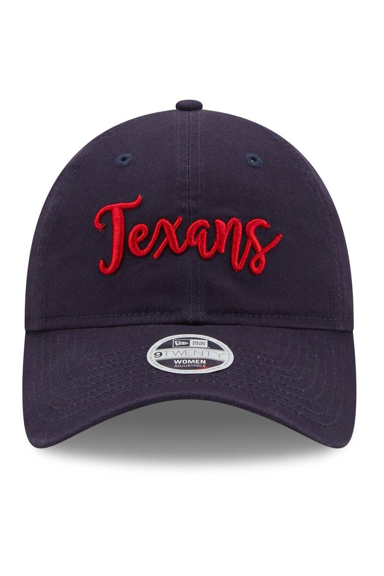Women's New Era Navy Houston Texans Script 9TWENTY Adjustable Hat, Alternate, color, Navy