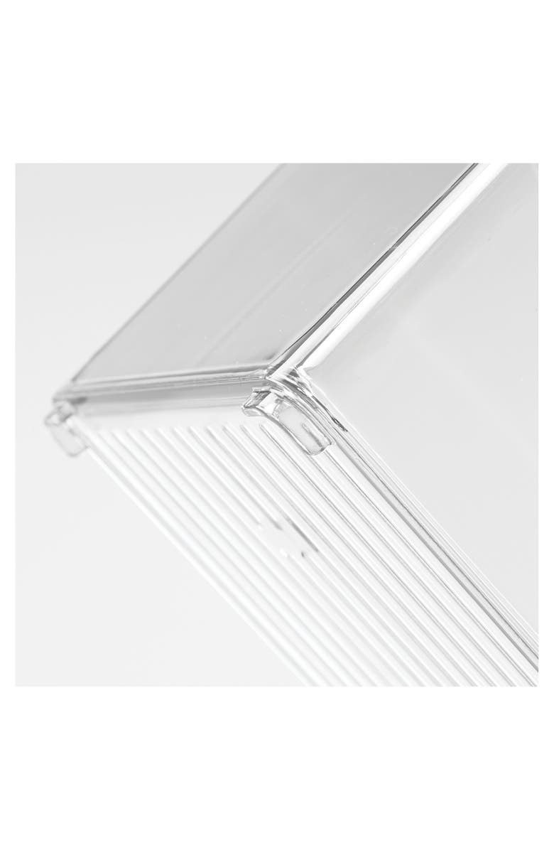 mDesign Plastic Tall Food Storage Organization Container Bin with Handles - 4 Pack, Clear, Alternate, color,