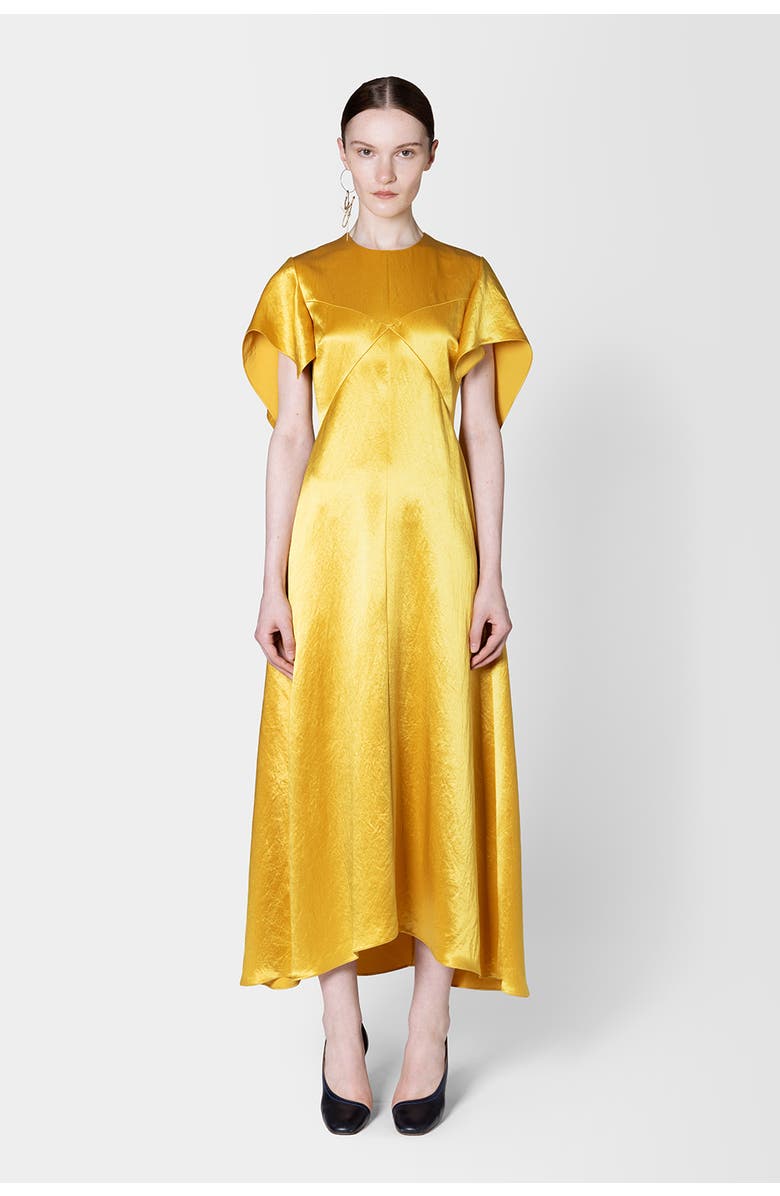 Roksanda Sola Textured Satin Maxi Dress, Main, color, Maravilla