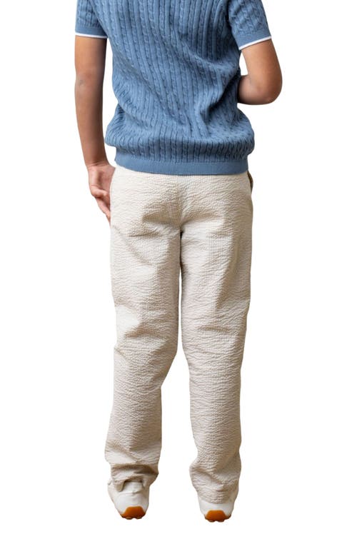 Hope & Henry Boys' Organic Seersucker Suit Pant, Toddler In Tonal Tan Seersucker