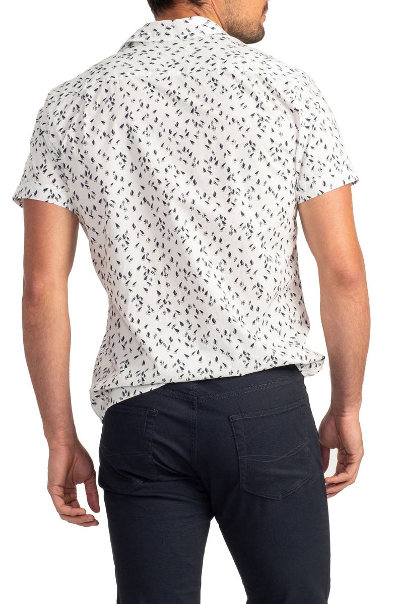 Rodd & Gunn Richmond Bay Sports Fit Sailboat Print Short Sleeve Button-Up Shirt, Alternate, color,