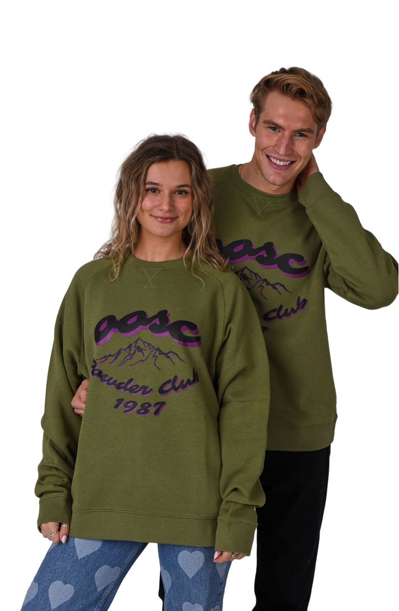 OOSC Powder Club Sweatshirt - Khaki, Alternate, color, 