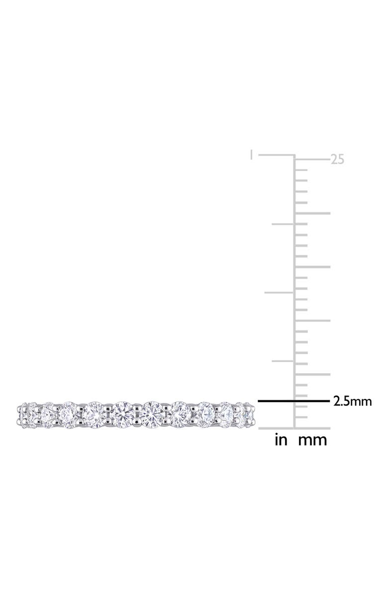 DELMAR 10K White Gold Created Moissanite Infinity Band Ring, Alternate, color,