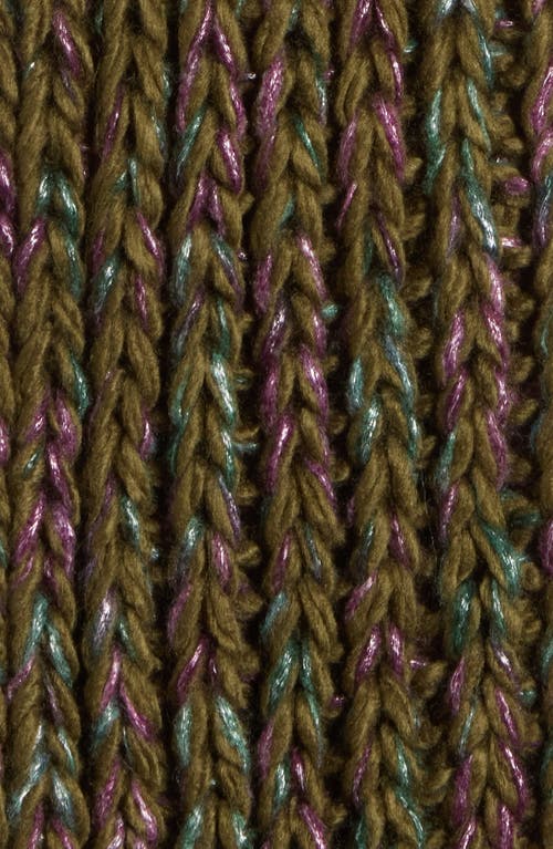 Melrose And Market Metallic Knit Scarf In Green