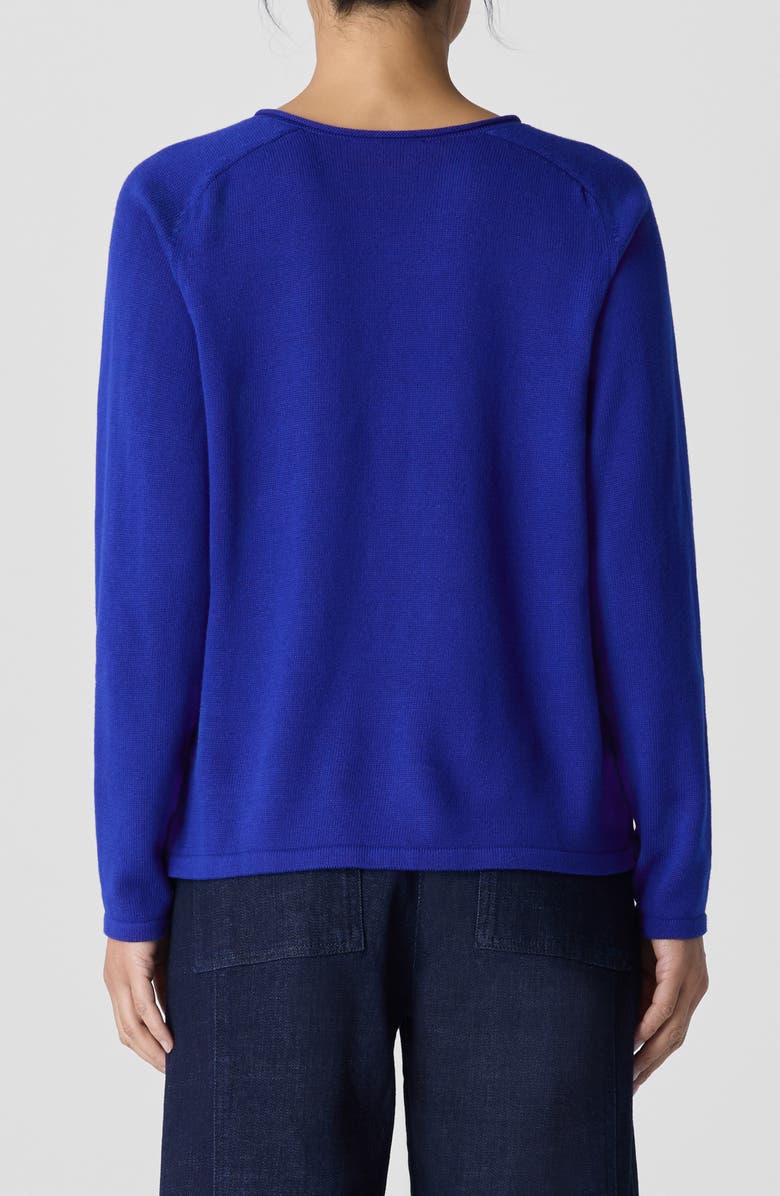 Eileen Fisher Saddle Stitch Organic Cotton Blend Sweater, Alternate, color, Lapis