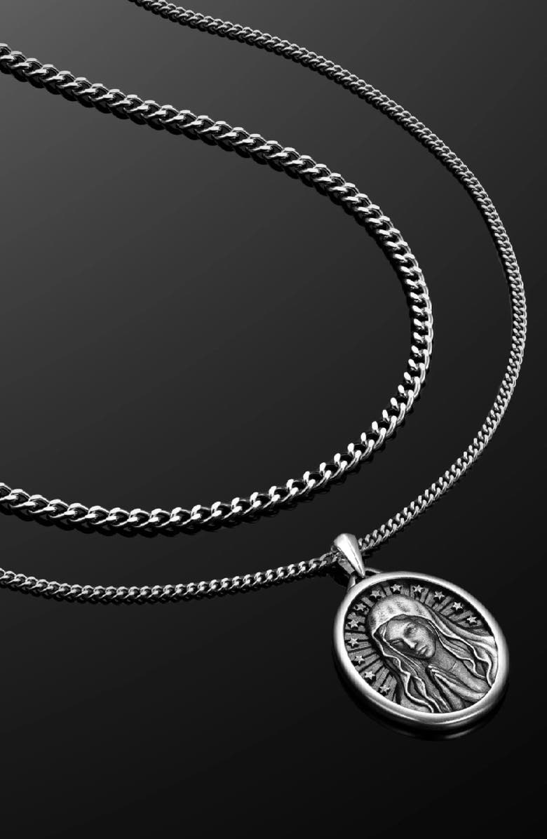 Vincero Men's Virgin Mary Pendant Necklace, Alternate, color, Silver