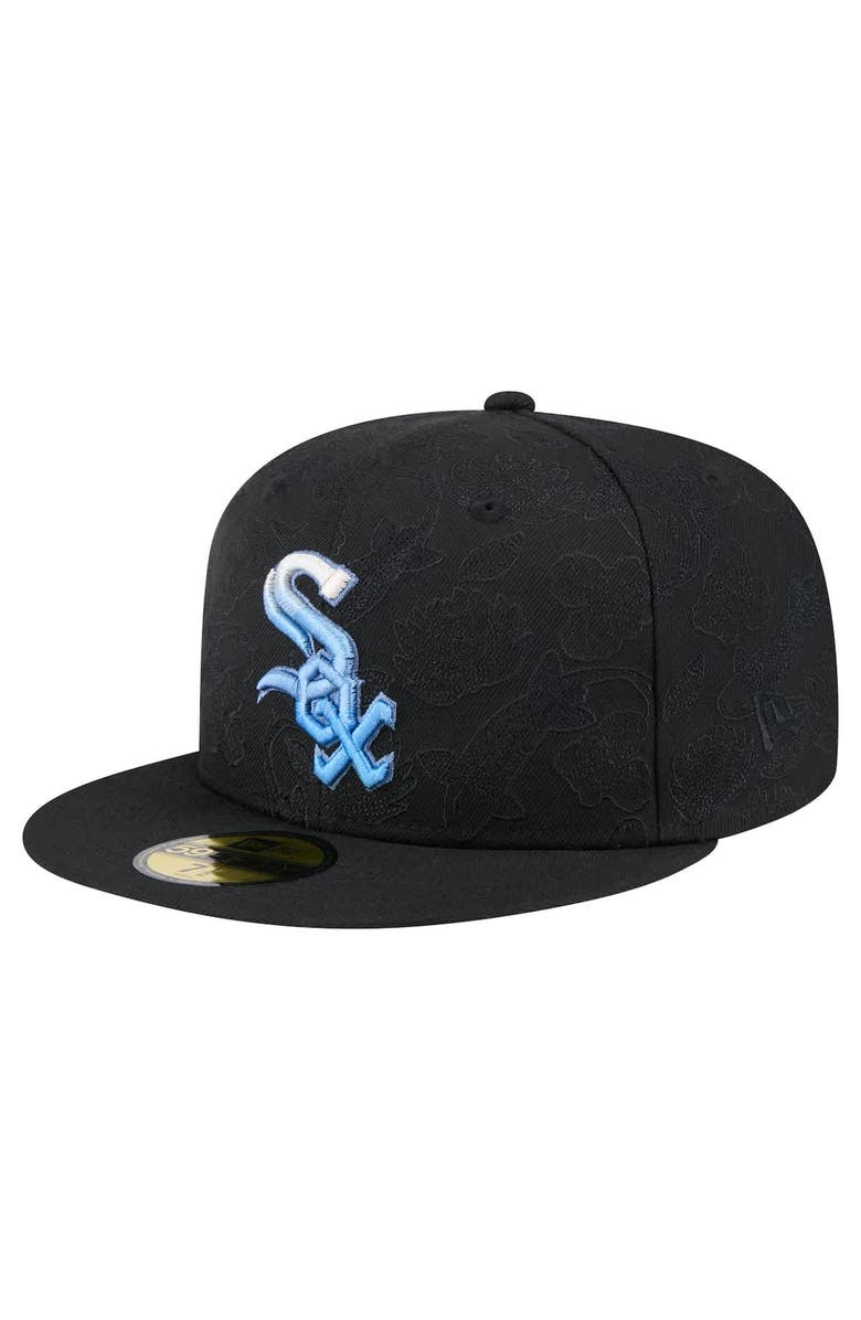New Era Men's New Era Black Chicago White Sox Tonal Koi 59FIFTY Fitted Hat, Main, color,