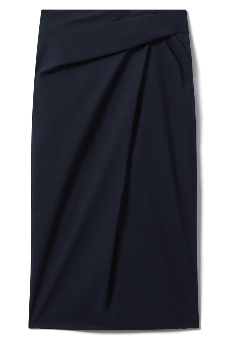 Nadia Faux Wrap Pencil Skirt, Alternate, color, NAVY