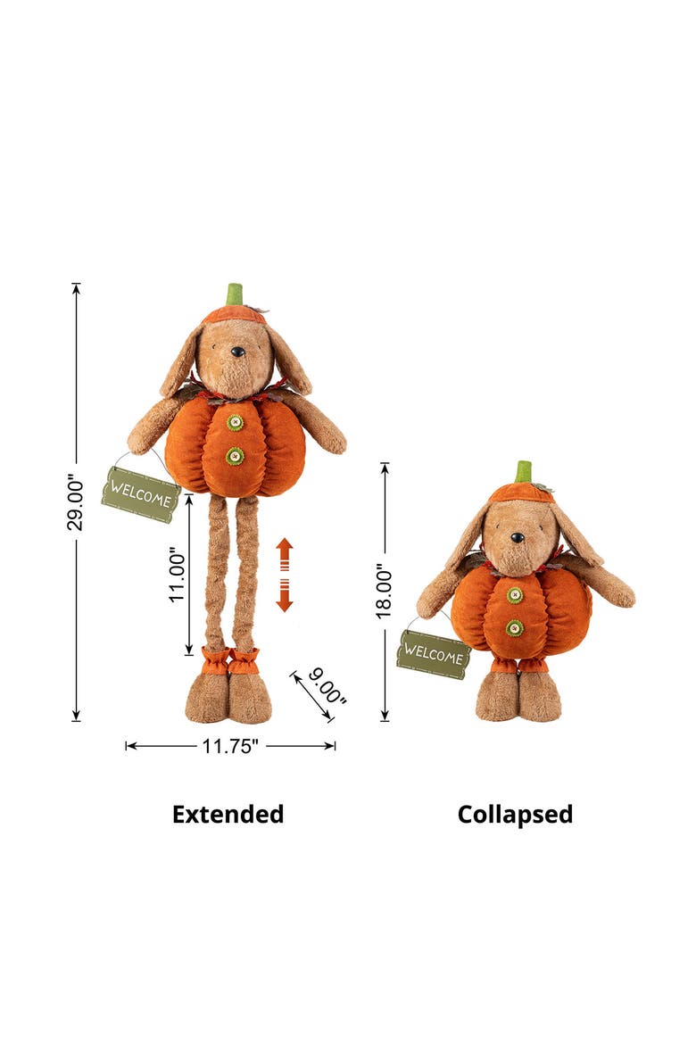 Fall Fabric Highland Cow Pumpkin Dog Porch Decor With Telescoping Legs, Alternate, color, Orange
