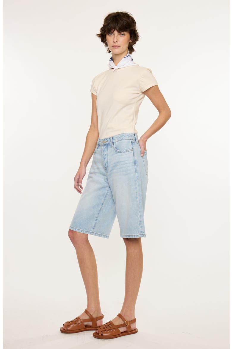 Darla Drape Low Slung Baggy Denim Jort, Alternate, color, Medium Light