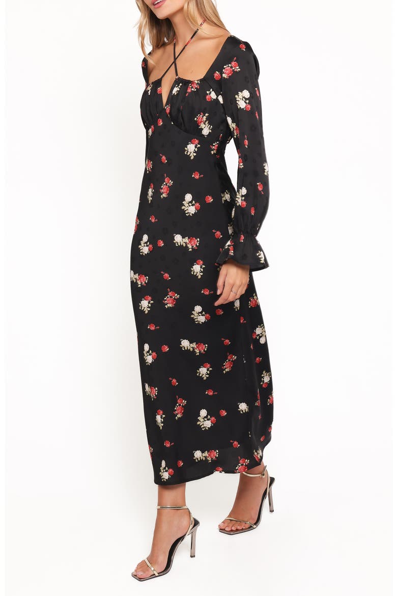 Pauline Floral Long Sleeve Maxi Dress, Alternate, color, BLACK FLORAL