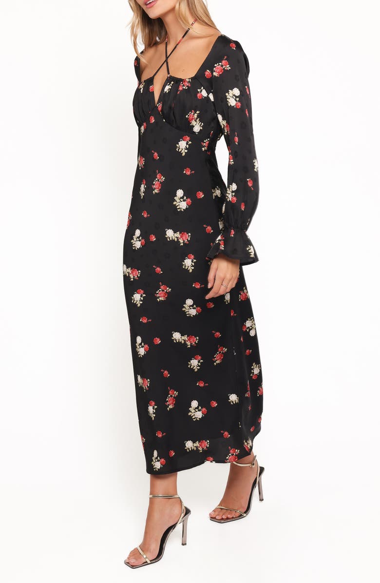 Petal & Pup Pauline Floral Long Sleeve Maxi Dress, Alternate, color, Black Floral