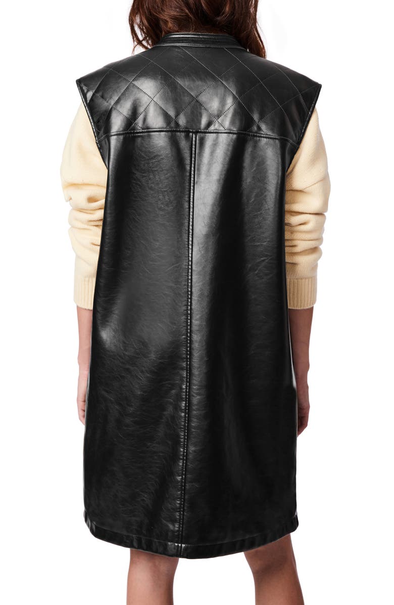 Bernardo Pull Up Faux Leather Long Vest, Alternate, color, 