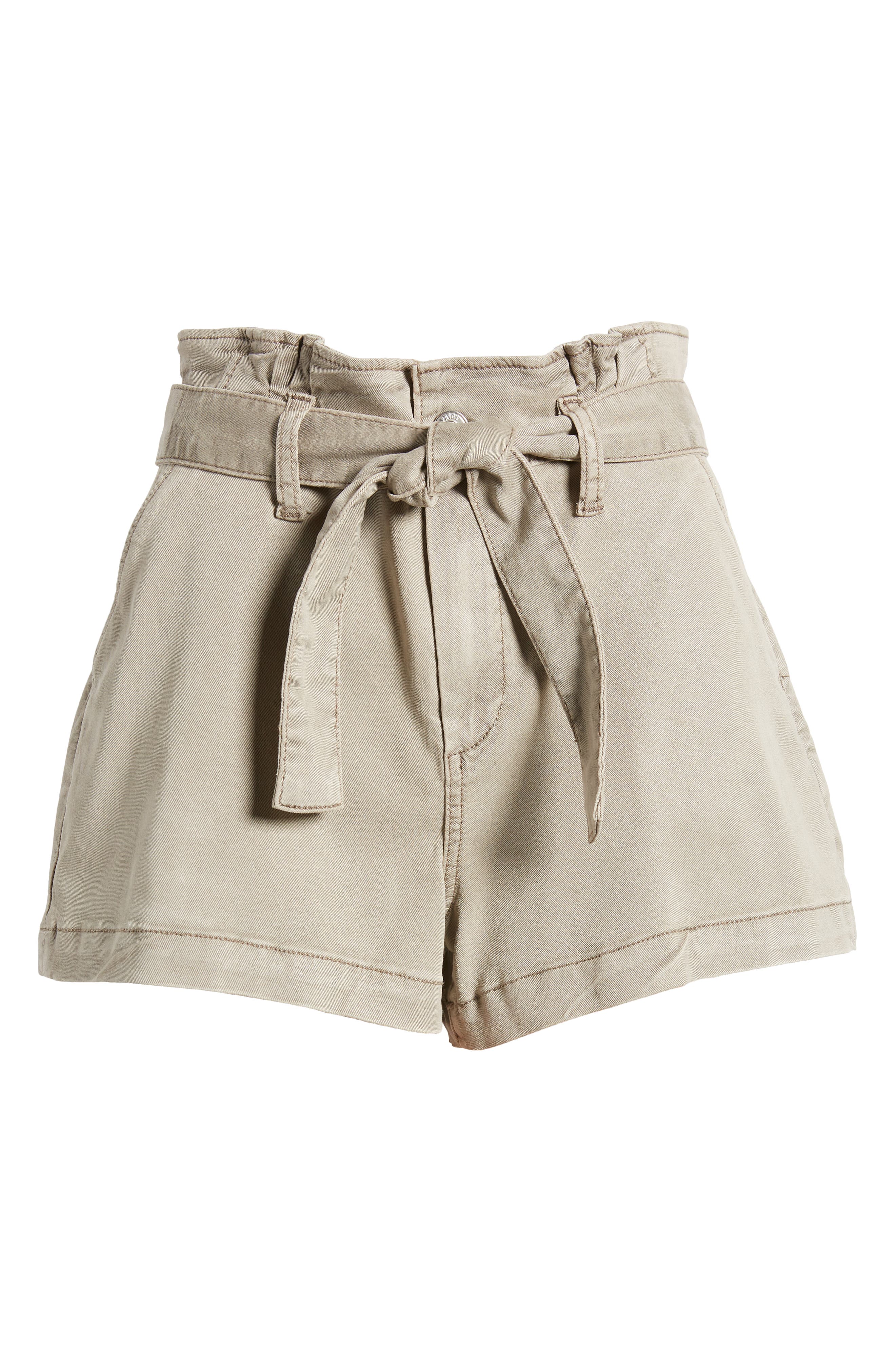 PAIGE Anessa Tie Waist Pleated Shorts
