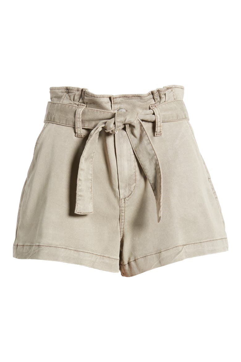 Anessa Tie Waist Pleated Shorts, Main, color, VINTAGE MOSS TAUPE